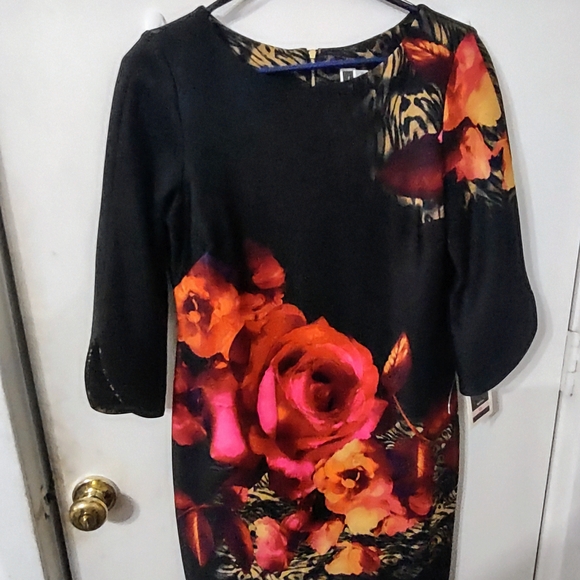 Julian Taylor Black Floral Midi Dress - Picture 3 of 3